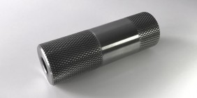 Mild steel turned part with knurl crossed pattern for leisure and sports industry