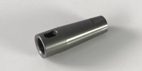Titanium barrel turned part in titanium for Leon Paul fencing equipment