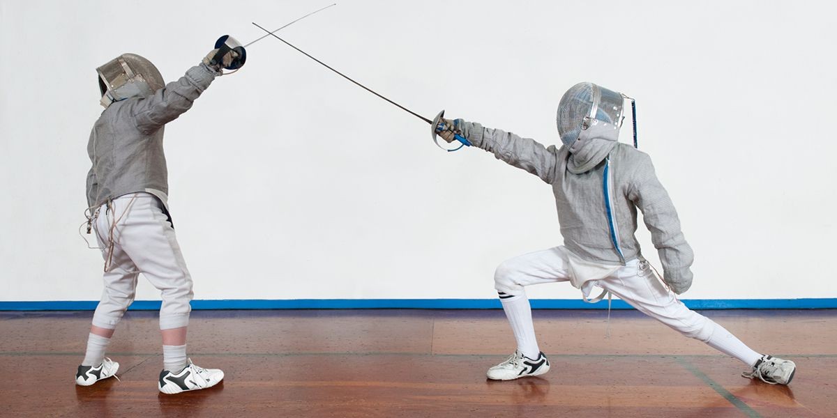 Olympic sword fencing equipment in titanium for Leon Paul
