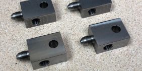 Mild steel square turned parts with thread milling