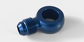 Aluminium turned part CNC machined anodised blue for automotive industry