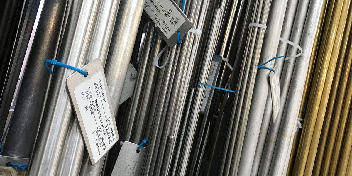 Stock bars in a variety of different materials including titanium